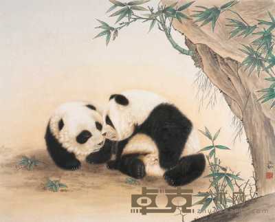 王申勇 熊猫 镜心 82×102.5cm